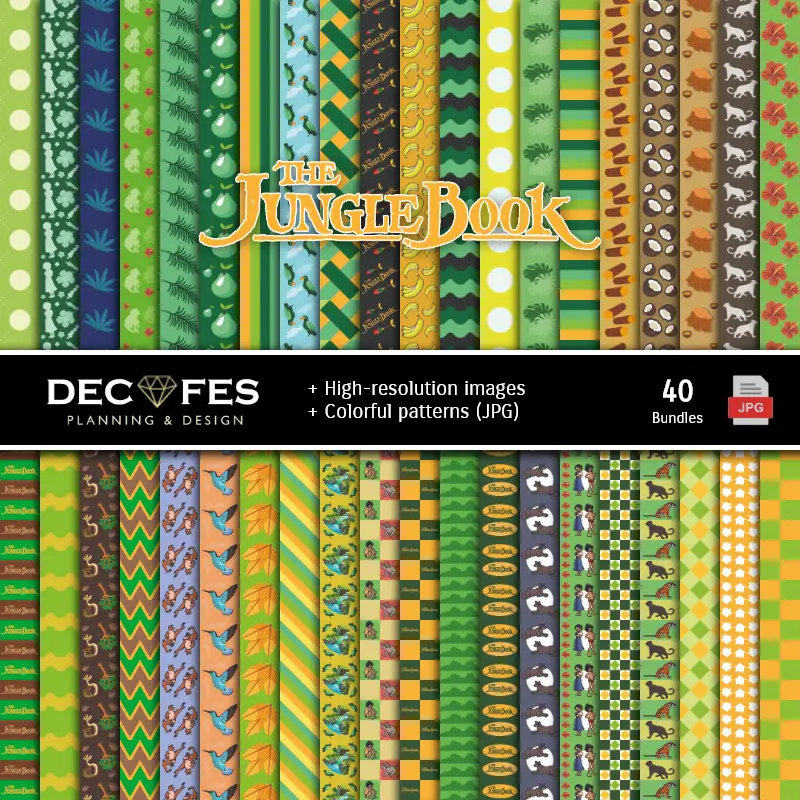 Fondos | Ensemble de papier numérique Le Livre de la Forêt - Fontaines pour Festivals et Scrapbooking