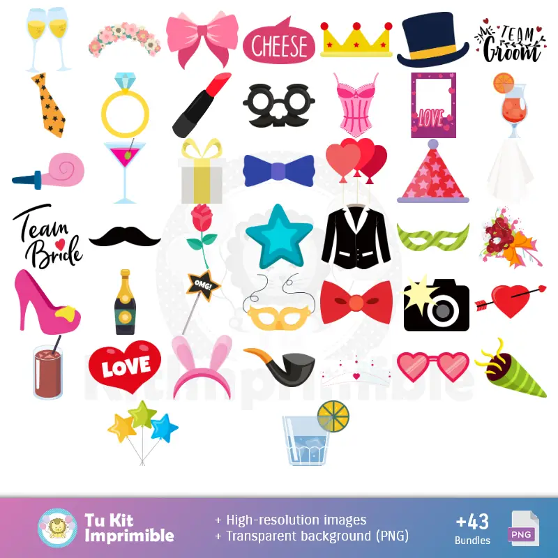 Accesorios | Fantasie e texture per addii al celibato e al nubilato - Kit per scrapbooking e feste