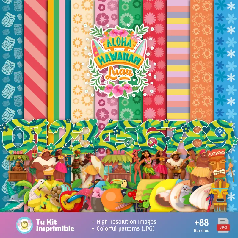 Festivals et textures hawaïens Aloha - Scrapbook et kits de fêtes