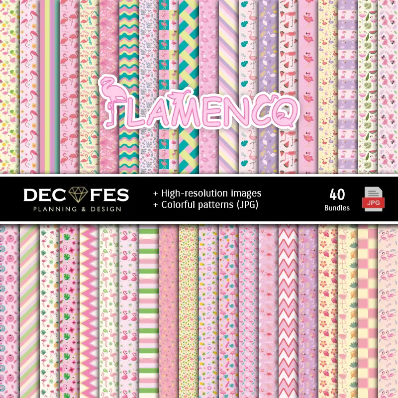 Fondos | Flamenco Digital Paper Set - Fontane per Fiestas e Scrapbooking
