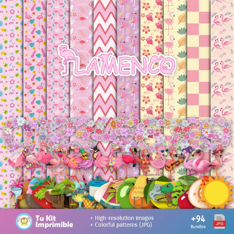 Personajes | Carta da parati Flamenco - Carte di Decorazione Digitale