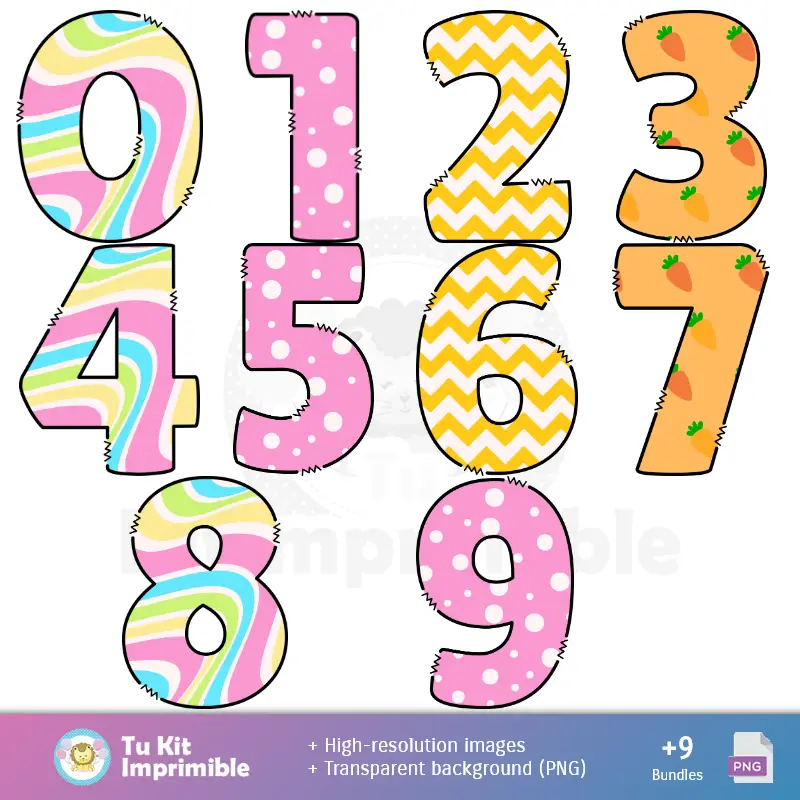 Números Temáticos | Fundos LOL Surprise - Papel Digital para Decoração