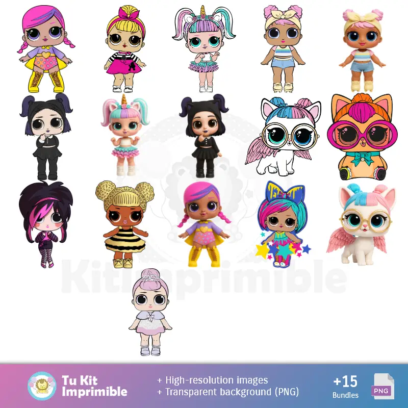 Accesorios | Fundos LOL Surprise - Papel Digital para Decoração