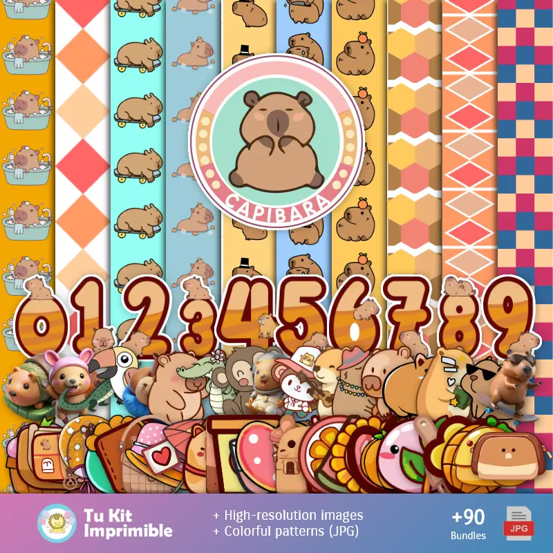 Fundos Capibara - Papel Digital para Decoração