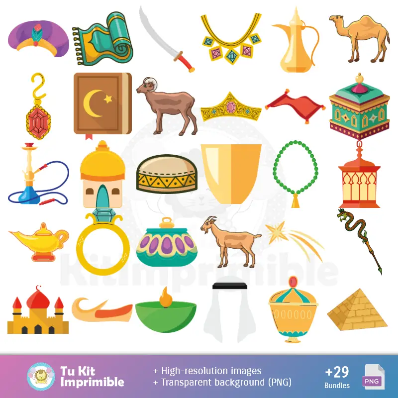 Accesorios | Fundos Aladdín e Jasmine - Papel Digital para Decoração