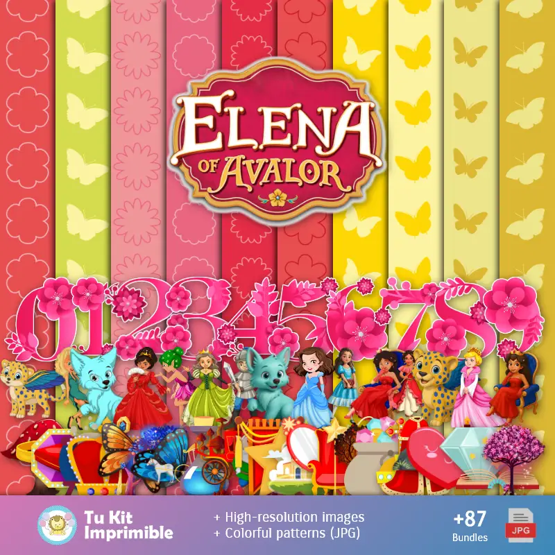 Fundos Elena de Avalor - Papeles Digitales para Decoração