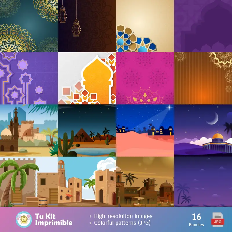 Fondos | Fondos Aladdín y Jasmine - Papeles Digitales para Decoración