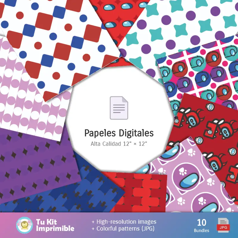 Collages | Fondos Among Us - Papeles Digitales para Decoración