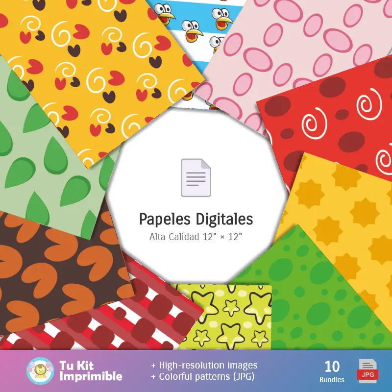 Collages | Fondos Angry Birds - Papeles Digitales para Decoración