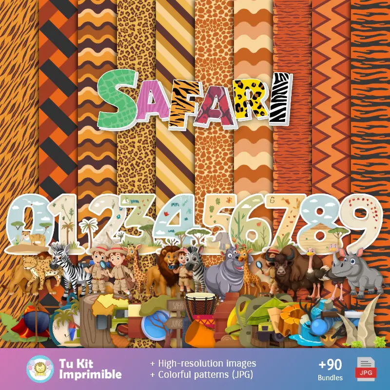 Fondos Animal Print Safari - Papeles Digitales para Decoración