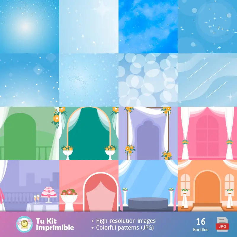 Accesorios | Fondos Aniversario 50 años - Papeles Digitales para Decoración