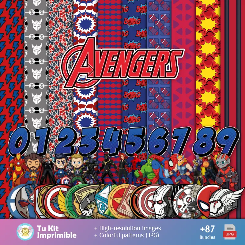 Personajes | Fondos Avengers - Papeles Digitales para Decoración