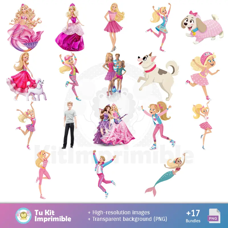 Fondos | Fondos Barbie - Papeles Digitales para Decoración