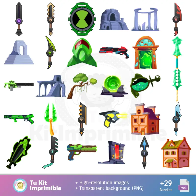 Accesorios | Fondos Ben 10 - Papeles Digitales para Decoración