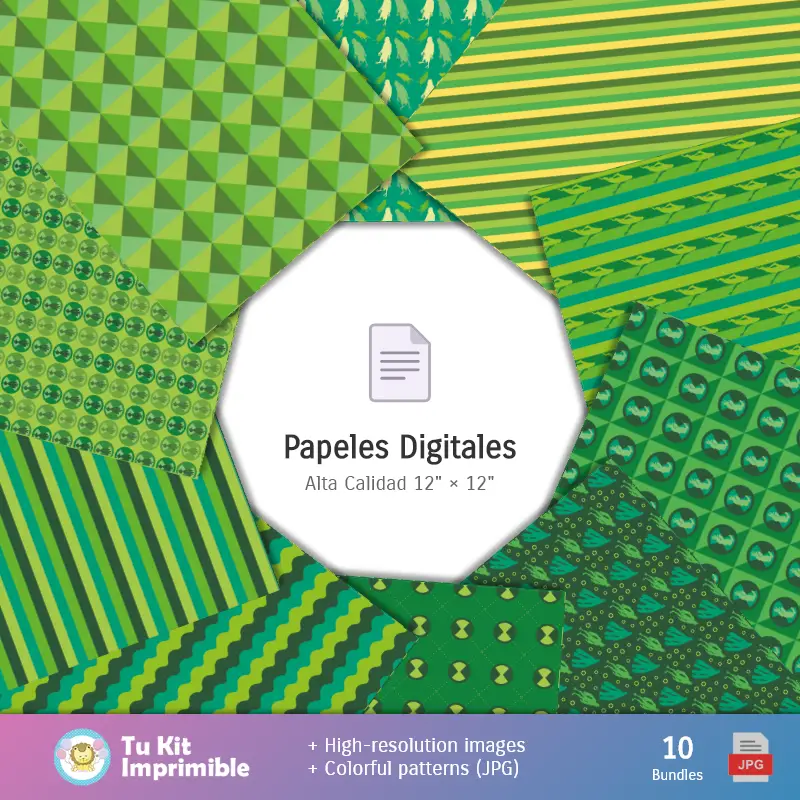 Números Temáticos | Fondos Ben 10 - Papeles Digitales para Decoración