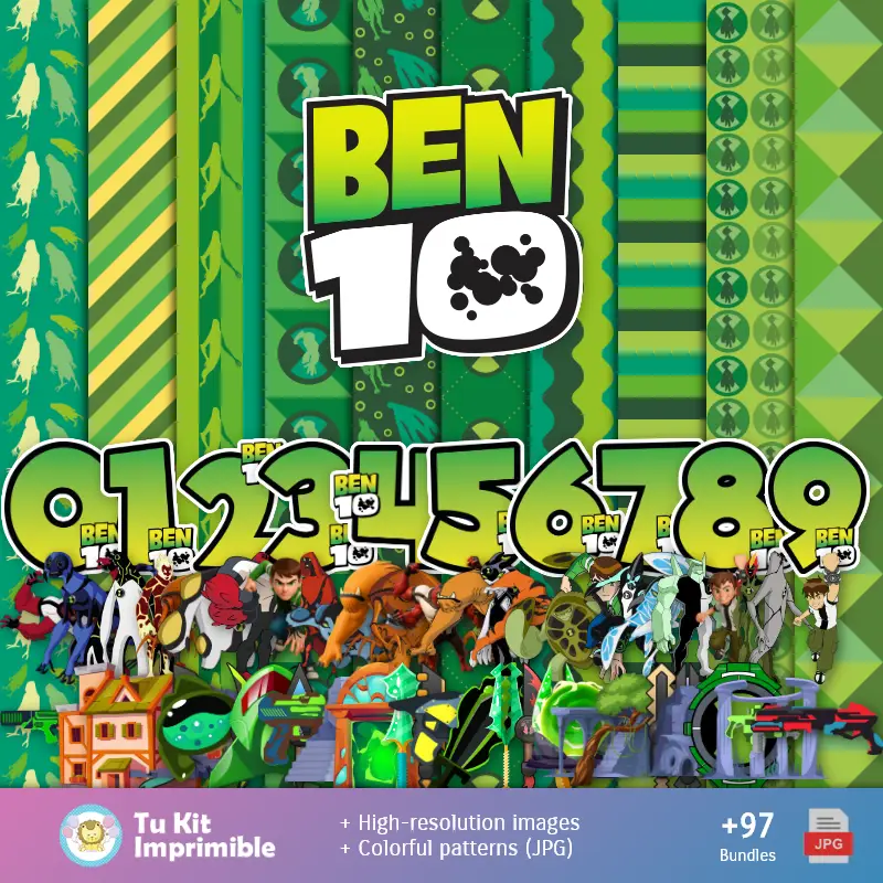 Fondos Ben 10 - Papeles Digitales para Decoración