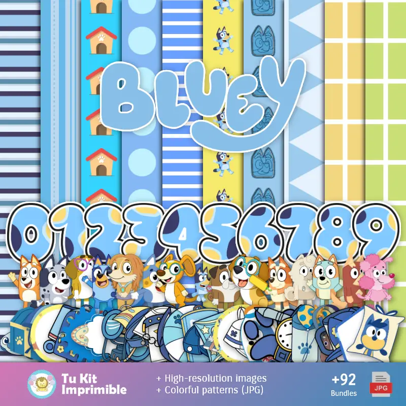 Fondos Bluey - Papeles Digitales para Decoración