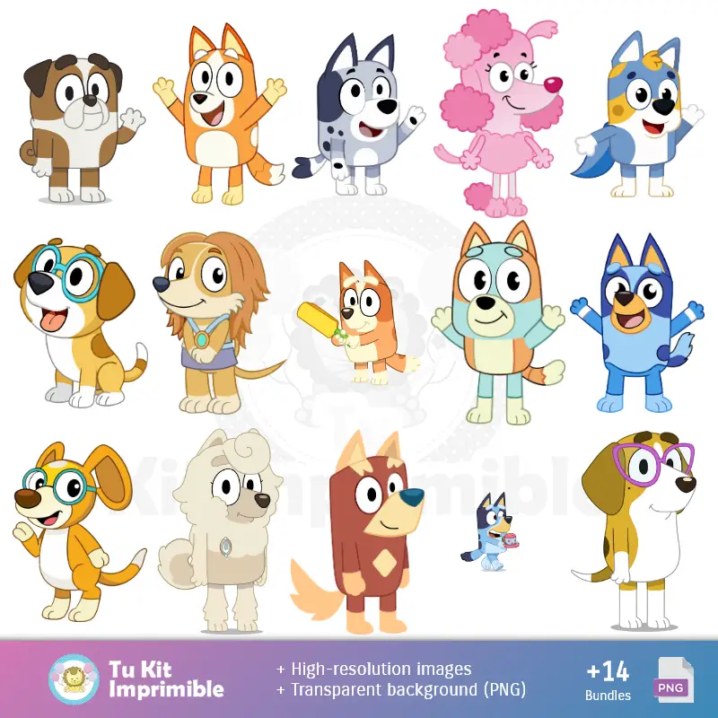 Fondos | Fondos Bluey - Papeles Digitales para Decoración