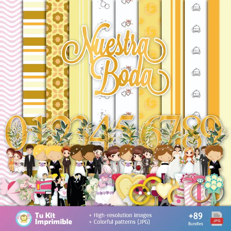 Fondos Bodas - Papeles Digitales para Decoración