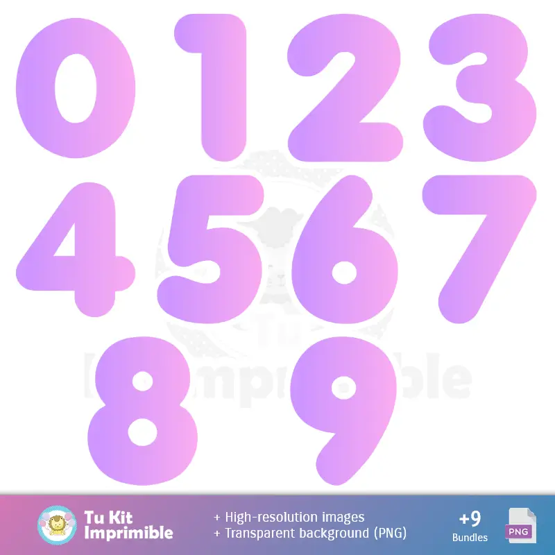 Números Temáticos | Fondos BTS - Papeles Digitales para Decoración