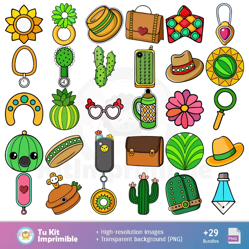 Accesorios | Fondos Cactus - Papeles Digitales para Decoración