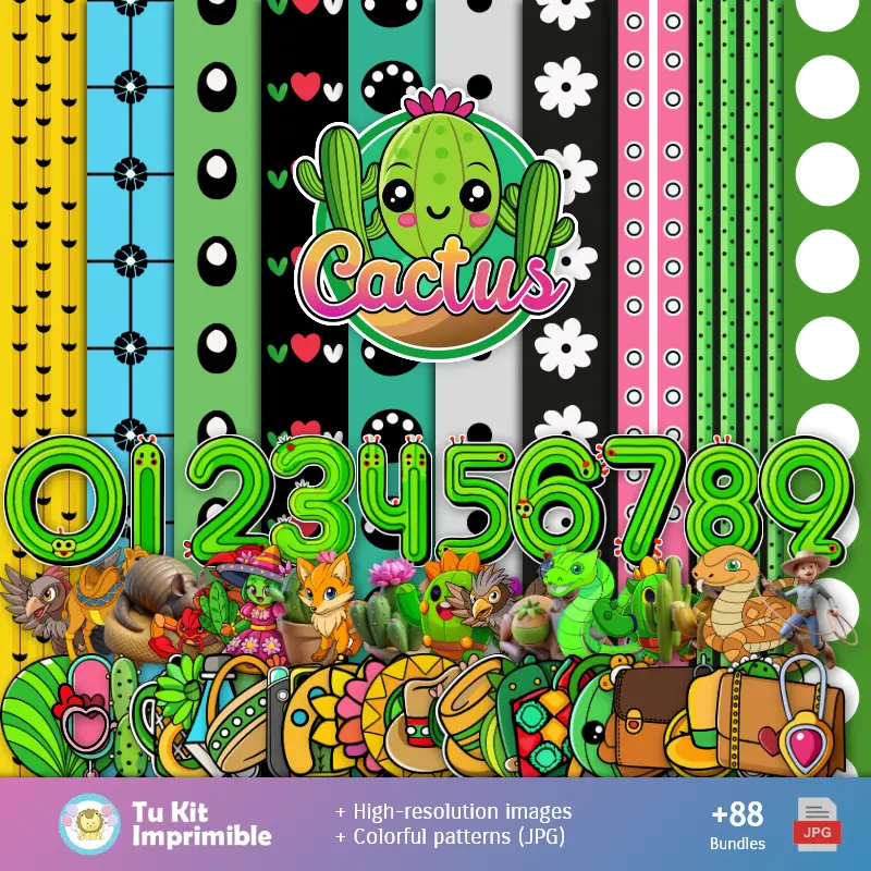 Fondos Cactus - Papeles Digitales para Decoración