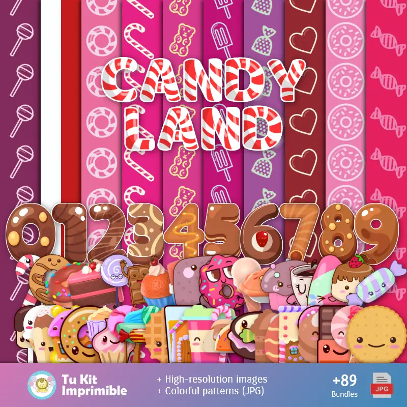 Fondos Candyland - Papeles Digitales para Decoración