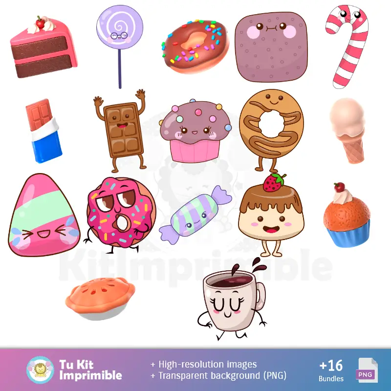 Fondos | Fondos Candyland - Papeles Digitales para Decoración