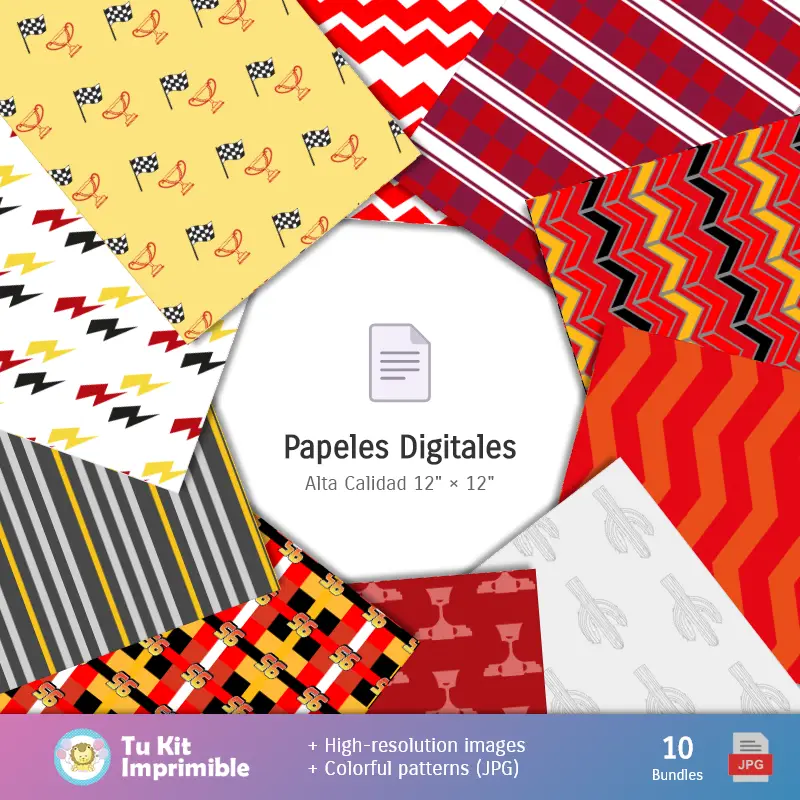 Accesorios | Fondos Cars McQueen - Papeles Digitales para Decoración