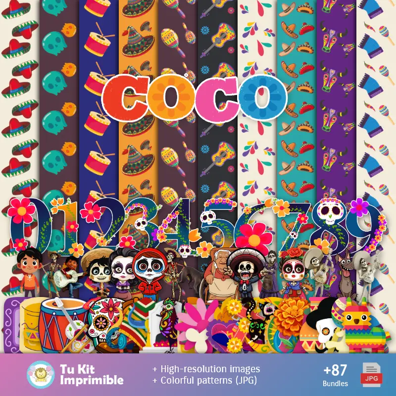 Fondos Coco - Papeles Digitales para Decoración