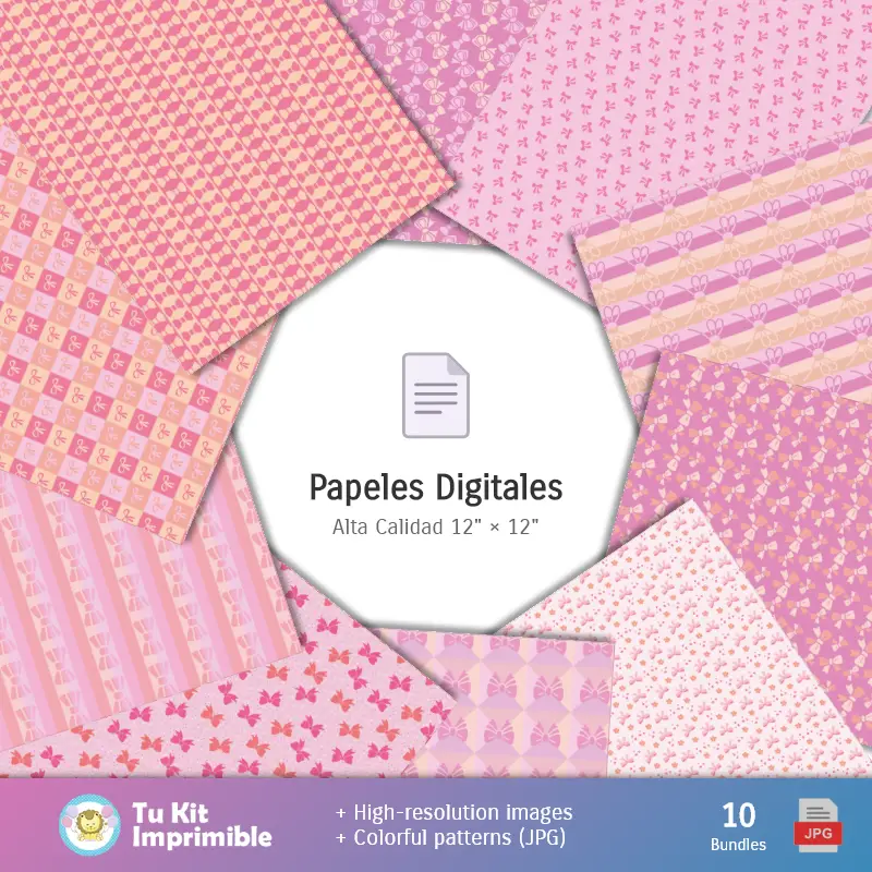 Números Temáticos | Fondos Coquette - Papeles Digitales para Decoración