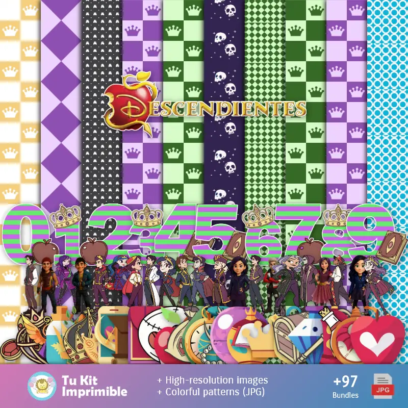 Números Temáticos | Fondos Descendientes - Papeles Digitales para Decoración