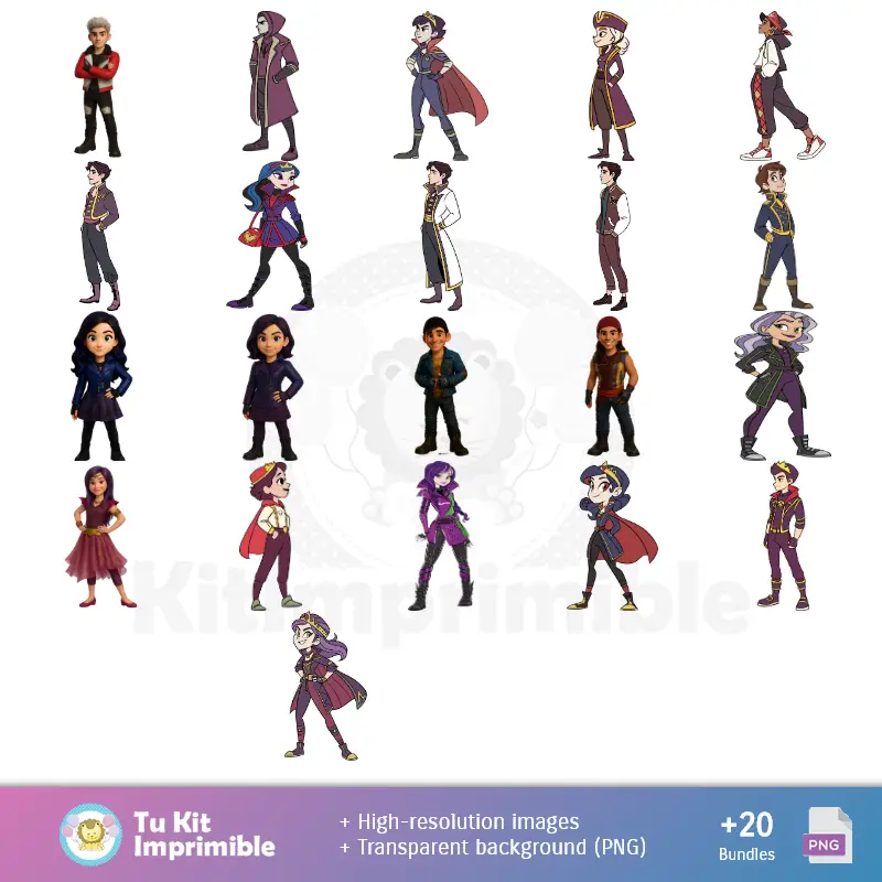 Personajes | Fondos Descendientes - Papeles Digitales para Decoración