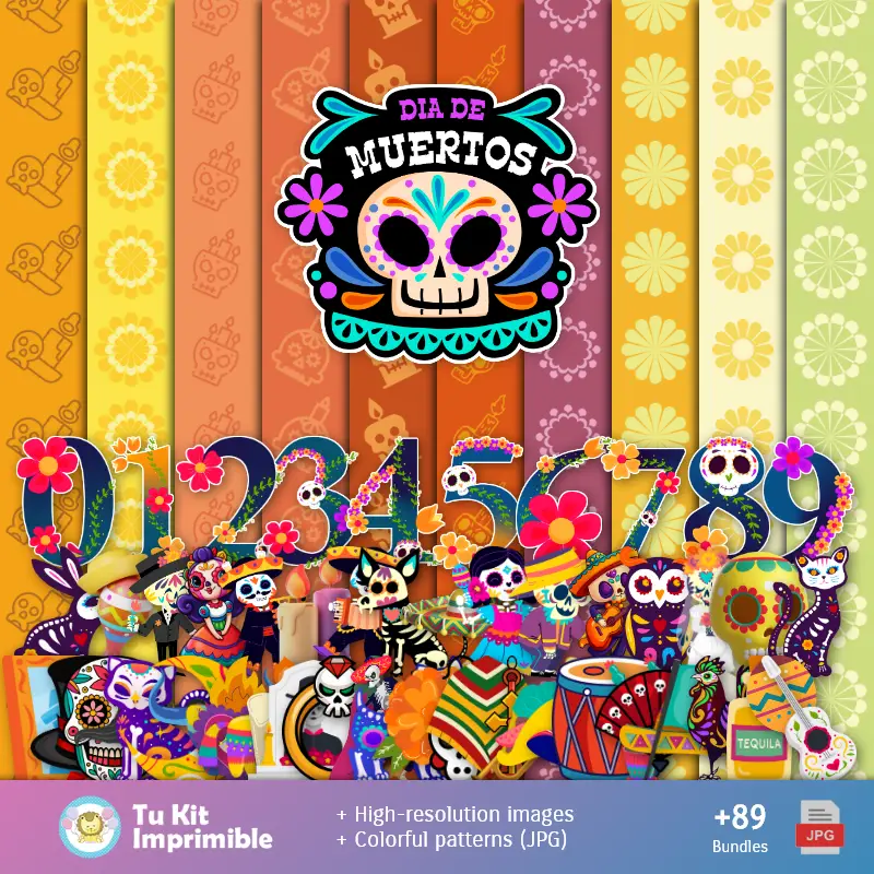 Fondos | Fondos Día de los Muertos - Papeles Digitales para Decoración