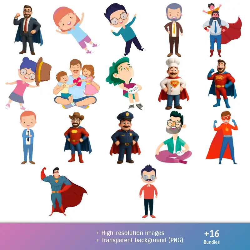 Personajes | Fondos Día del Padre - Papeles Digitales para Decoración