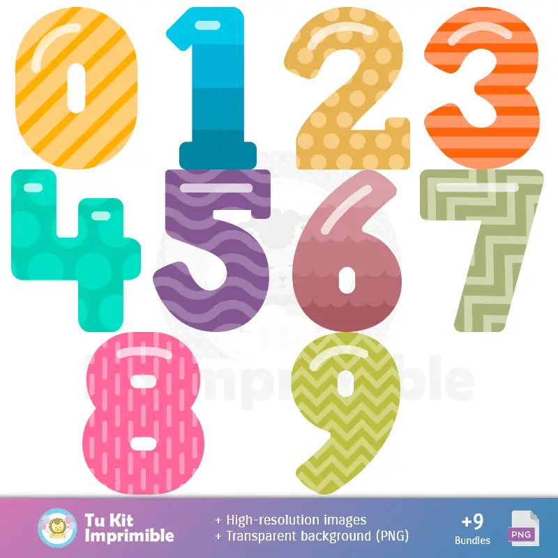 Números Temáticos | Fondos Día del Profesor - Papeles Digitales para Decoración