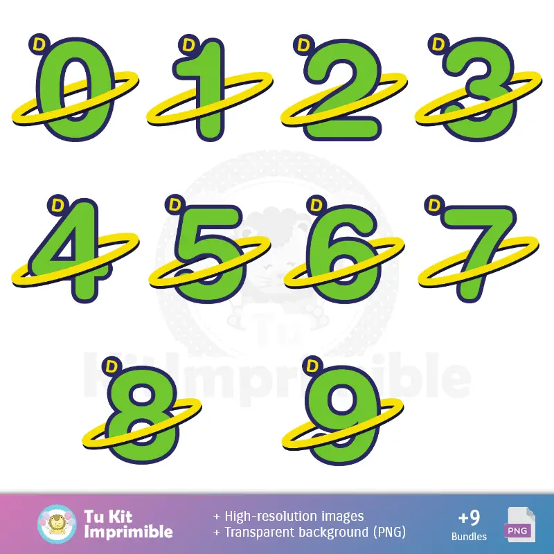 Números Temáticos | Fondos Doki - Papeles Digitales para Decoración