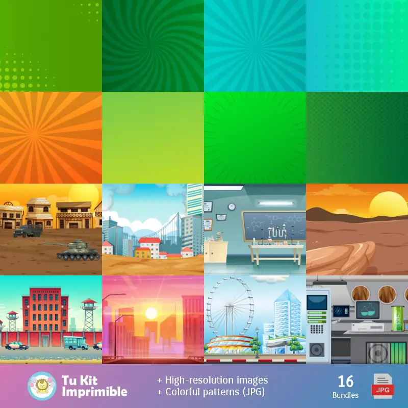 Collages | Fondos El Increíble Hulk - Papeles Digitales para Decoración