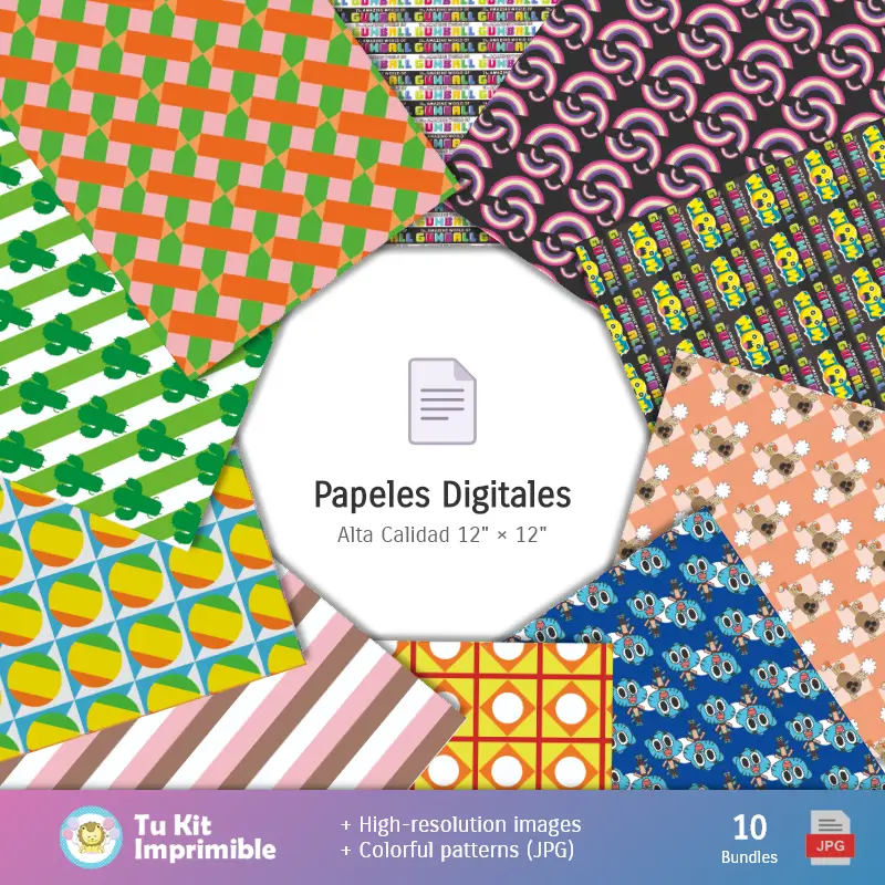 Collages | Fondos El increible mundo de Gumball - Papeles Digitales para Decoración