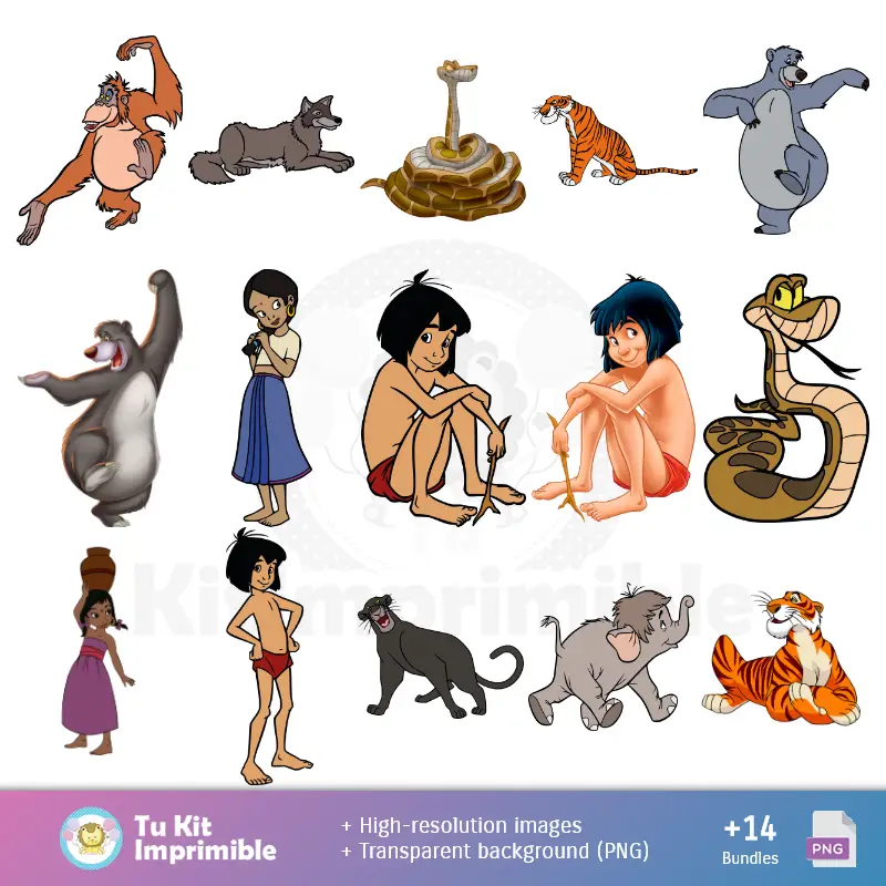 Personajes | Fondos El Libro de La Selva - Papeles Digitales para Decoración