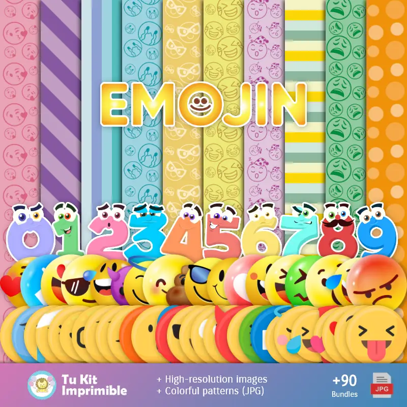 Fondos Emojis Emoticones - Papeles Digitales para Decoración