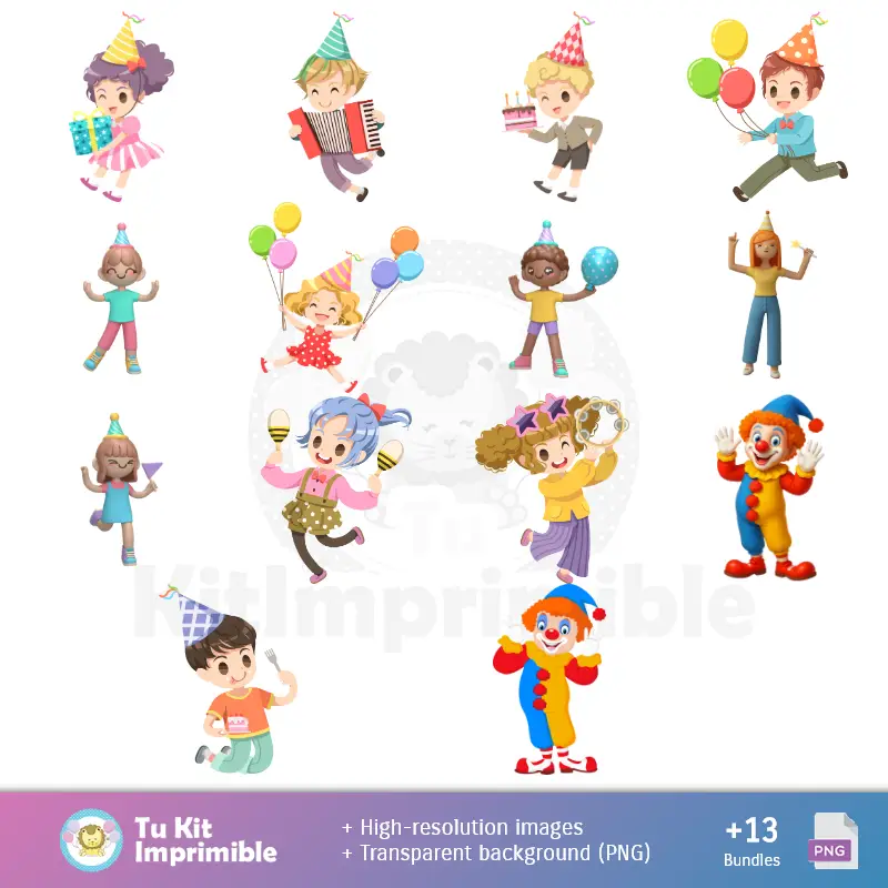Personajes | Fondos Feliz Cumpleaños - Papeles Digitales para Decoración
