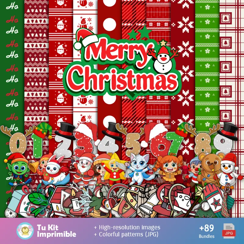 Fondos Feliz Navidad - Papeles Digitales para Decoración