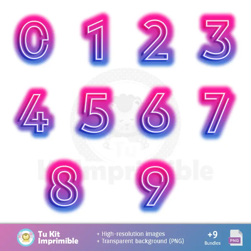 Fondos | Fondos Fiesta Neón - Papeles Digitales para Decoración