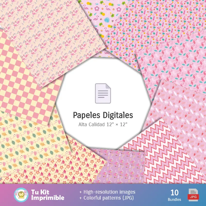 Accesorios | Fondos Flamencos - Papeles Digitales para Decoración