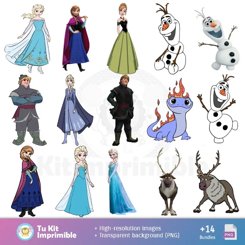 Números Temáticos | Fondos Frozen - Papeles Digitales para Decoración