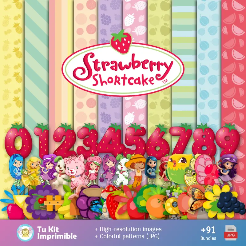 Fondos Frutillita - Papeles Digitales para Decoración