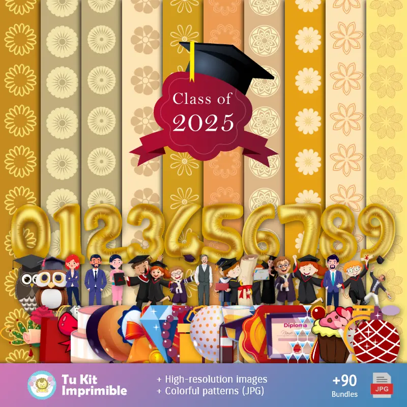 Fondos Graduación Promoción - Papeles Digitales para Decoración