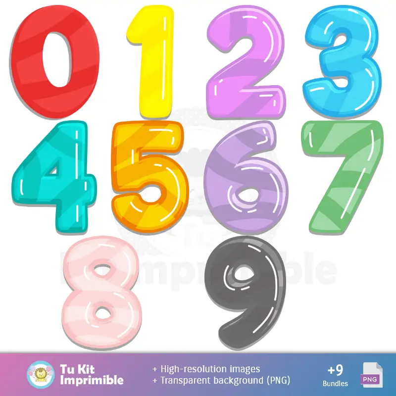 Números Temáticos | Fondos Inside Out Intensamente - Papeles Digitales para Decoración