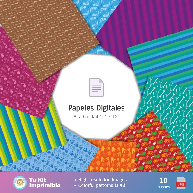 Collages | Fondos Jurassic Park - Papeles Digitales para Decoración